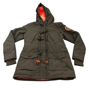 Superdry Everest Duffle Coat Rescue Army Parka Jacket Womens Small Toggle Coat